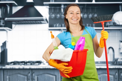 Professional cleaner servicing Putney property windows